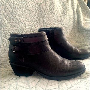 Clarks Black Leather Booties, Size 7